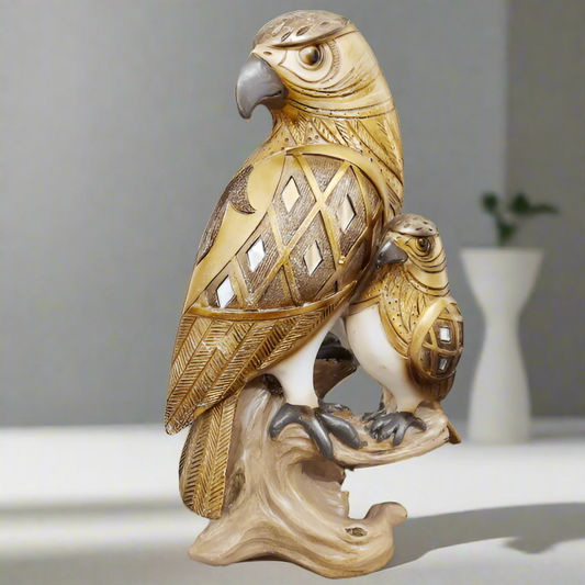 Baby Mother Pair of Birds Showpiece Statue Figurine Height 28 CM